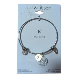 Unwritten Silver toned stainless steel Bracelet with Charms kind hearted